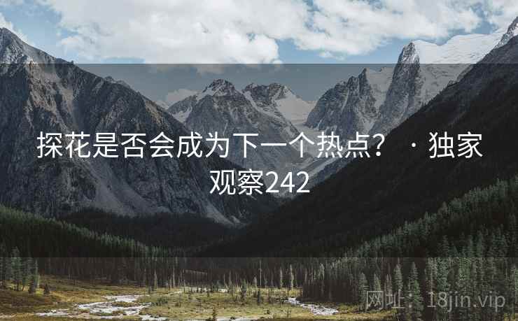 探花是否会成为下一个热点? · 独家观察242 探花是否会成为下一个热点? · 独家观察242