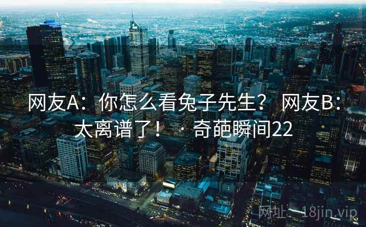 网友A:你怎么看兔子先生? 网友B:太离谱了! · 奇葩瞬间22 网友A:你怎么看兔子先生? 网友B:太离谱了! · 奇葩瞬间22